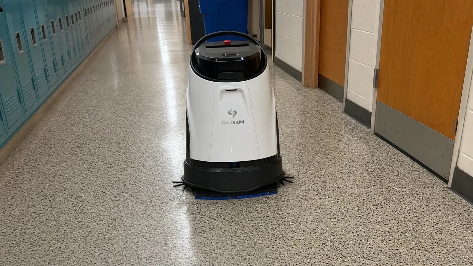 Gausium Scrubber 50 in a school hallway