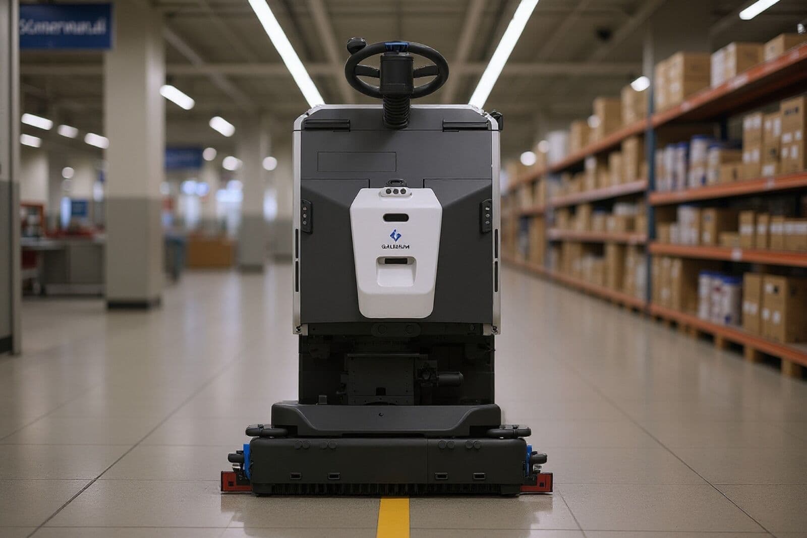 Gausium Scrubber 75 cleaning robot in a commercial space